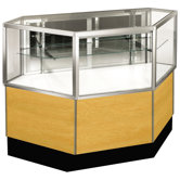 Streamline 38" x 42" Half Vision Inside Corner Showcase with Panel Back