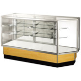Streamline 38" x 80" Full Vision Corner Combination Showcase with Mirror Back