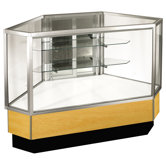 Streamline 38" x 51" Full Vision Outside Corner Showcase with Mirror Back