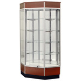 Streamline 34" x 18" Front Opening Inside Corner Trophy Case with Panel Back
