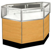 Streamline 38" x 34" Jewelry Vision Inside Corner Showcase with Mirror Back