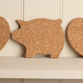 Cork Pig Coaster (Set of 4)