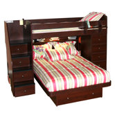 Sierra Twin Space Saver L-Shaped Bunk Bed with Stairs and Storage (Twin over Twin)