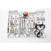 Kat in the City Placemat in Black