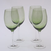 Olive Green Glass Stemware Collection