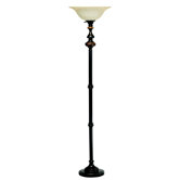 Westwood Clayton One Light Torchiere with Marble Accents in Restoration Bronze