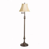 Swing Arm Floor Lamp in Patina Brass
