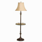 Westwood New Traditions One Light Floor Lamp with Tray in Patina Brass