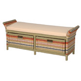 Funstripes Wicker Storage Bench