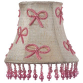 Pink Pearl Bows Chandelier Shade in Ivory