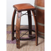 24" Leather  Stave Stool
