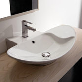 Zefiro 70/R Mensola Wall Mounted or Above Counter Bathroom Sink in White