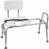 Heavy Duty Adjustable Sliding Transfer Bench with Cut Out Seat