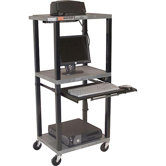 Tuffy Plastic Computer Workstation with Keyboard Pullout Tray and Utility Shelf