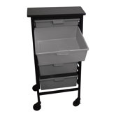 Mobile Work Center with 1 Single Extra Wide, 4 Double Extra Wide Storage Trays