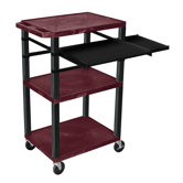 Presentation Cart with Side Pullout Shelf