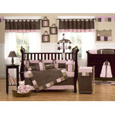 Soho Pink and Brown Crib Bedding Collection
