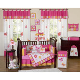 Butterfly Pink Orange 9 Piece Crib Bedding Set