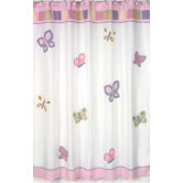 Butterfly Pink and Purple Shower Curtain