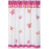 Butterfly Pink and Orange Shower Curtain