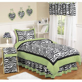 Lime Funky Zebra Kid Bedding Collection