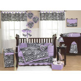 Purple Funky Zebra Crib Bedding Collection