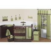 Green and Brown Hotel Baby 9 Piece Crib Bedding Set