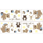 Teddy Bear Chocolate Collection Wall Decal Stickers