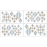 Argyle Blue Cocoa Collection Wall Decal Stickers