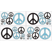 Peace Blue Collection Wall Decal Stickers