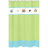Hooty Turquoise and Lime Shower Curtain