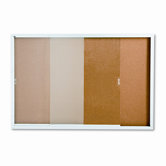 Enclosed Cork over Fiberboard Bulletin Board with Aluminum Frame