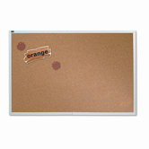 Natural Cork Bulletin Board, 96 x 48, Anodized Aluminum Frame