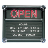 Open/Closed Sign, 318 Characters for Custom Msgs, 14"x12", Black