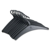 Heavy-Duty One-Piece Molded Plastic Hangers, 12/Pack