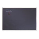 Enclosed Fabric Covered Cork Bulletin Board in Gray with Aluminum Frame