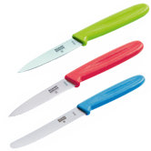 Swiss 3 Piece Paring Knife Set in Green, Red and Blue