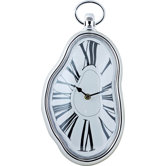 Dali Inspired Wall Clock in Silver