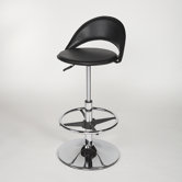 Adjustable Swivel Stool with Round Seat in Black