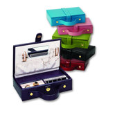 Lizard Grain Ladies Travel Jewelry Box