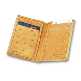 European Bidente Genuine Ostrich Men's Credit Card Case