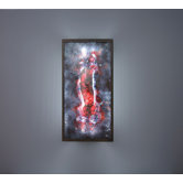 FNTall Wall Sconce with Raw Art Glass Panel and Full Side Diffuser