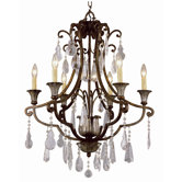 Crystal Flair 6 Light Chandelier with Crystal Accents
