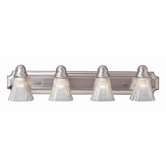 Vanity Light with Clear Ribbed Glass Shade