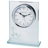 Flat Top Floral Mantle Clock