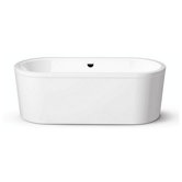 Centro Duo 18.5" x 66.93" Oval Bath Tub with Molded Panel in White