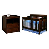 Athena Alice Crib with 2-Drawer Changer Dresser in Espresso