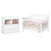 Athena Alice Crib with 2-Drawer Changer Dresser in White