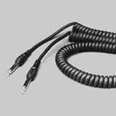 Coiled Black Cable with Molded Ends