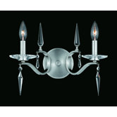 The Swan Two Light Wall Sconce in Satin Nickel